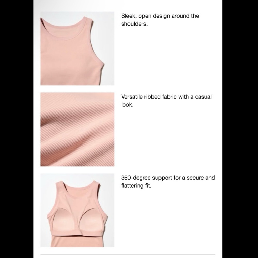 Uniqlo Ribbed Cropped Bra Top blue - Picture 3 of 4